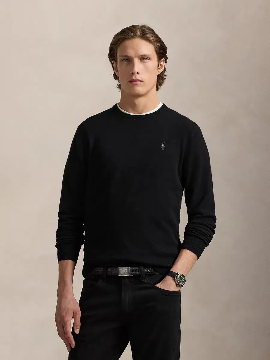 P220 Ralph Lauren crew neck sweater Color: Black Royal Blue Camel Size: S-XXL 1:1 same style, model number (RL0535)